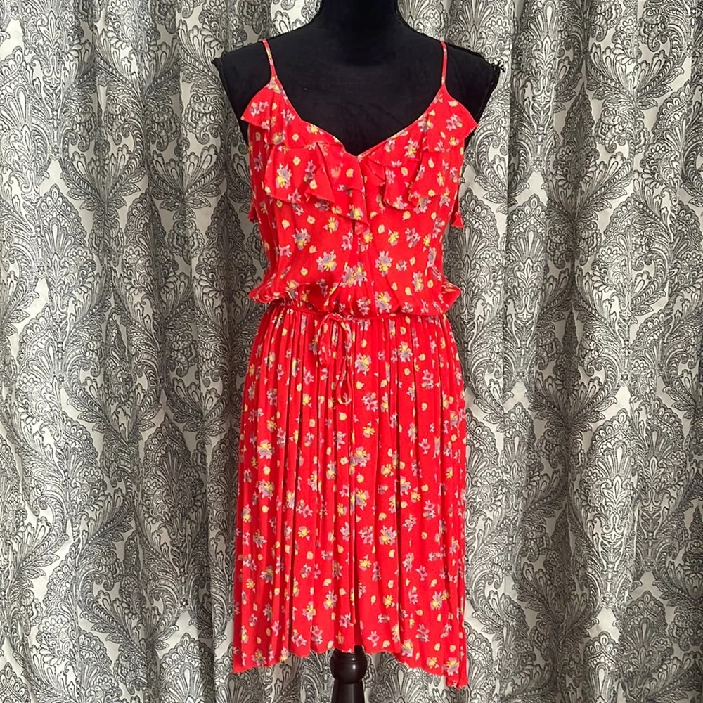 REBECCA TAYLOR FLORAL RED DRESS